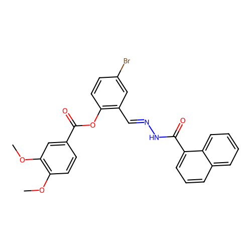 4-Bromo-2-(2-(1-naphthoyl)carbohydrazonoyl)phenyl 3,4-dimethoxybenzoate structure