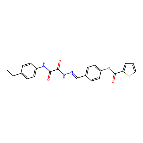 4-(2-((4-Ethylanilino)(oxo)acetyl)carbohydrazonoyl)phenyl 2-thiophenecarboxylate structure