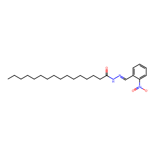 N-[(2-nitrophenyl)methylideneamino]hexadecanamide structure