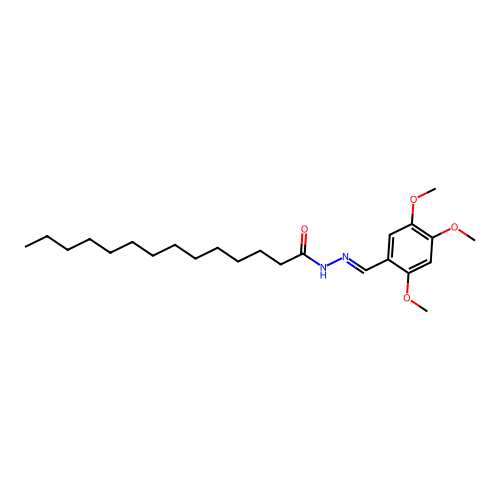 N-[(2,4,5-trimethoxyphenyl)methylideneamino]tetradecanamide structure