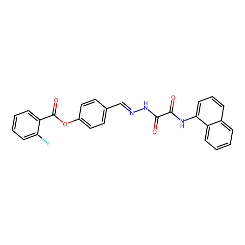 4-(2-((1-Naphthylamino)(oxo)acetyl)carbohydrazonoyl)phenyl 2-fluorobenzoate structure