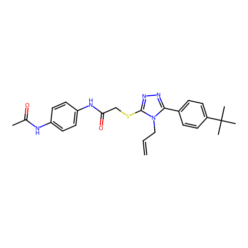 2-{[5-(4-tert-butylphenyl)-4-(prop-2-en-1-yl)-4H-1,2,4-triazol-3-yl]sulfanyl}-N-(4-acetamidophenyl)acetamide structure