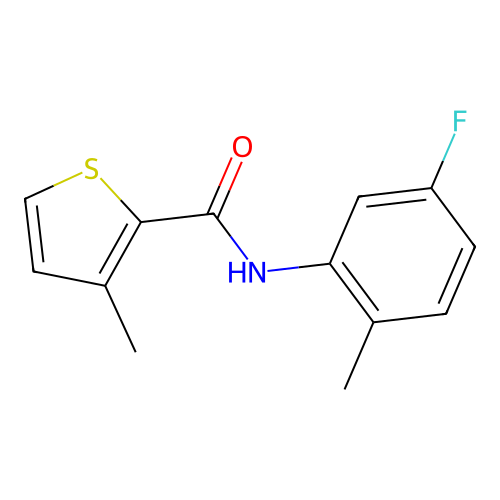 N-(5-fluoro-2-methylphenyl)-3-methylthiophene-2-carboxamide structure