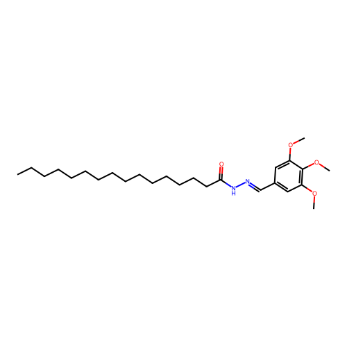 N-[(3,4,5-trimethoxyphenyl)methylideneamino]hexadecanamide structure