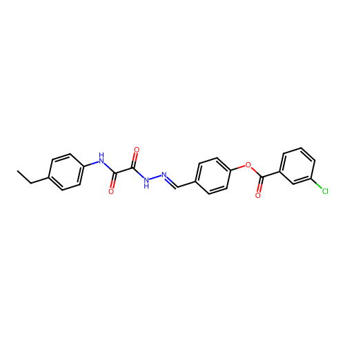 4-(2-((4-Ethylanilino)(oxo)acetyl)carbohydrazonoyl)phenyl 3-chlorobenzoate structure