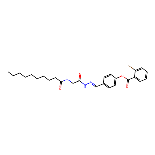 4-(2-((Decanoylamino)acetyl)carbohydrazonoyl)phenyl 2-bromobenzoate structure