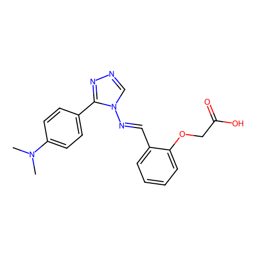 (2-(((3-(4-(Dimethylamino)PH)-4H-1,2,4-triazol-4-YL)imino)ME)phenoxy)acetic acid structure