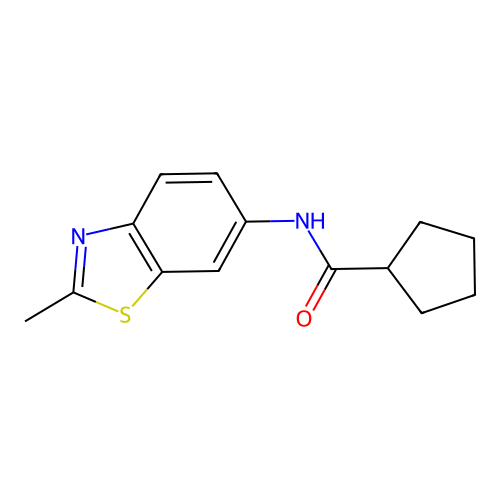 N-(2-methyl-1,3-benzothiazol-6-yl)cyclopentanecarboxamide structure