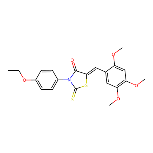 (5Z)-3-(4-ethoxyphenyl)-2-thioxo-5-(2,4,5-trimethoxybenzylidene)-1,3-thiazolidin-4-one structure