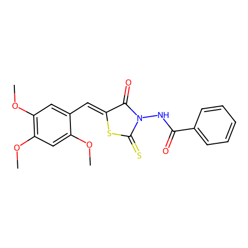 (Z)-N-(4-oxo-2-thioxo-5-(2,4,5-trimethoxybenzylidene)thiazolidin-3-yl)benzamide structure