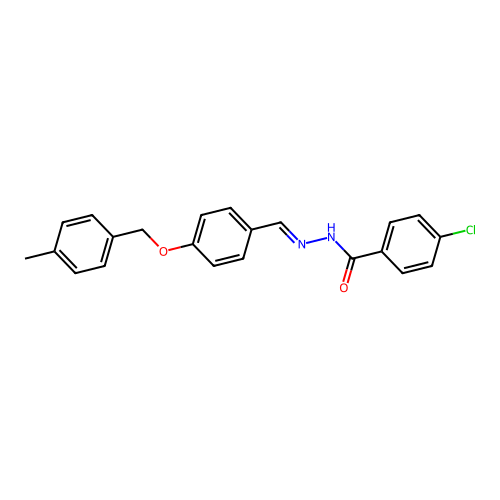 4-chloro-N'-((E)-{4-[(4-methylbenzyl)oxy]phenyl}methylidene)benzohydrazide structure