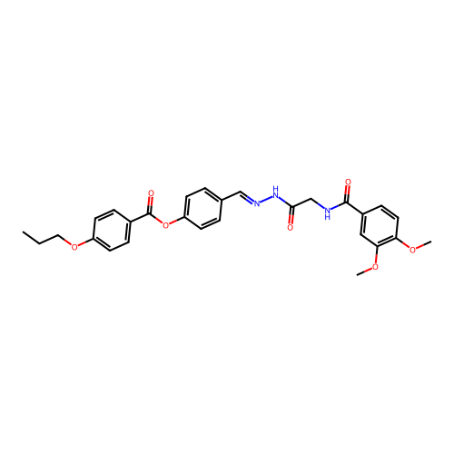 4-(2-(((3,4-Dimethoxybenzoyl)amino)AC)carbohydrazonoyl)phenyl 4-propoxybenzoate structure