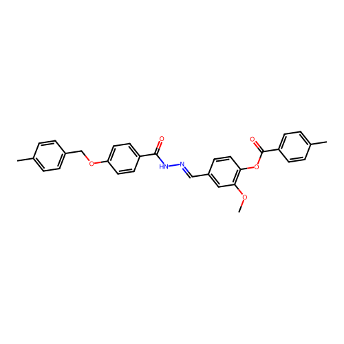 2-Meo-4-(2-(4-((4-methylbenzyl)oxy)benzoyl)carbohydrazonoyl)PH 4-methylbenzoate structure