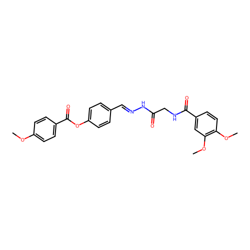 4-((2-(2-(3,4-Dimethoxybenzamido)acetyl)hydrazono)methyl)phenyl 4-methoxybenzoate structure