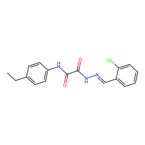 2-(2-(2-Chlorobenzylidene)hydrazino)-N-(4-ethylphenyl)-2-oxoacetamide structure