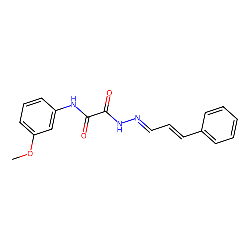 N-(3-Methoxyphenyl)-2-oxo-2-(2-(3-phenyl-2-propenylidene)hydrazino)acetamide structure