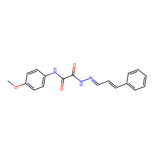N-(4-Methoxyphenyl)-2-oxo-2-(2-(3-phenyl-2-propenylidene)hydrazino)acetamide structure