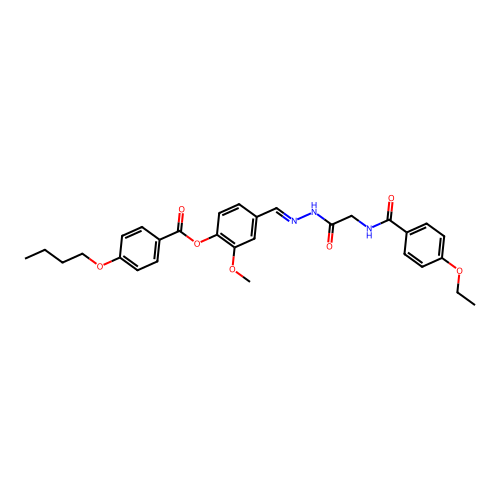 4-(2-(((4-Ethoxybenzoyl)amino)AC)carbohydrazonoyl)-2-meo-phenyl 4-butoxybenzoate structure