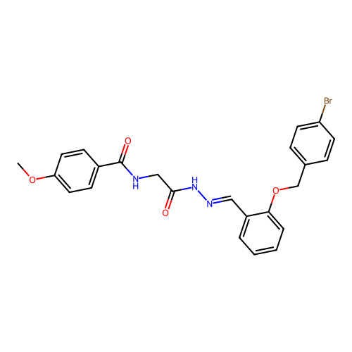 N-(2-(2-(2-((4-BR-Benzyl)oxy)benzylidene)hydrazino)-2-oxoethyl)-4-meo-benzamide structure