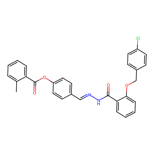 4-(2-(2-((4-Chlorobenzyl)oxy)benzoyl)carbohydrazonoyl)phenyl 2-methylbenzoate structure