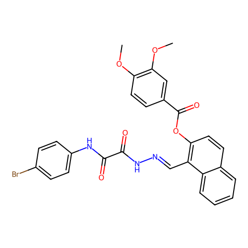 1-(2-((4-Bromoanilino)(oxo)AC)carbohydrazonoyl)-2-naphthyl 3,4-dimethoxybenzoate structure