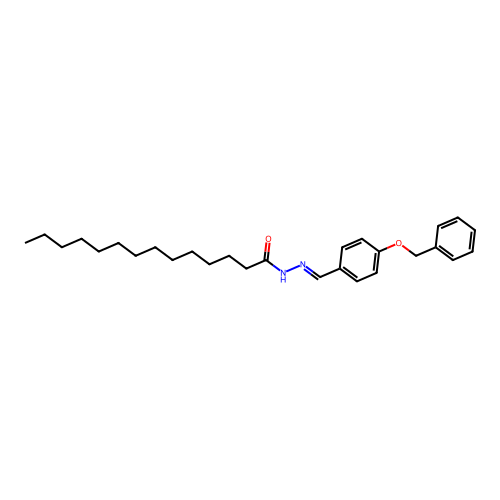 N-[(4-phenylmethoxyphenyl)methylideneamino]tetradecanamide structure