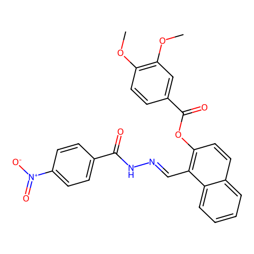 1-(2-(4-Nitrobenzoyl)carbohydrazonoyl)-2-naphthyl 3,4-dimethoxybenzoate structure