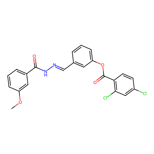 3-(2-(3-Methoxybenzoyl)carbohydrazonoyl)phenyl 2,4-dichlorobenzoate structure