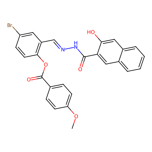 4-Bromo-2-(2-(3-hydroxy-2-naphthoyl)carbohydrazonoyl)phenyl 4-methoxybenzoate structure