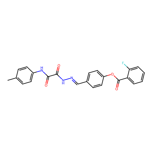 4-(2-(Oxo(4-toluidino)acetyl)carbohydrazonoyl)phenyl 2-fluorobenzoate structure