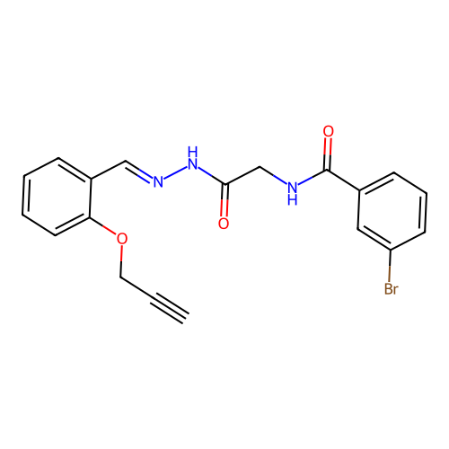 3-Bromo-N-(2-oxo-2-(2-(2-(2-propynyloxy)benzylidene)hydrazino)ethyl)benzamide structure