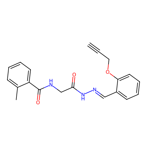 2-Methyl-N-(2-oxo-2-(2-(2-(2-propynyloxy)benzylidene)hydrazino)ethyl)benzamide structure