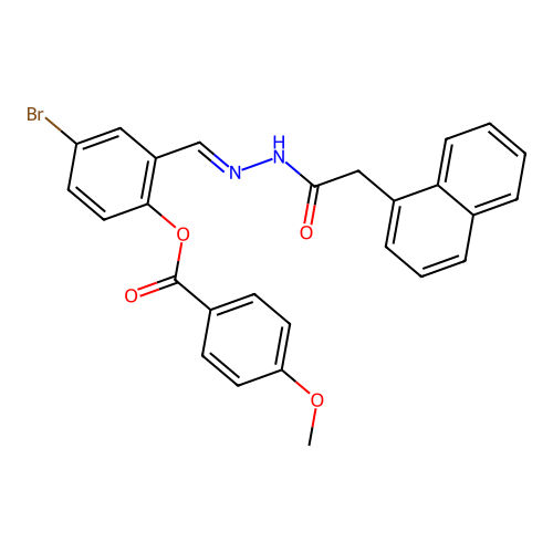 4-Bromo-2-(2-(1-naphthylacetyl)carbohydrazonoyl)phenyl 4-methoxybenzoate structure