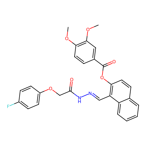 1-(2-((4-Fluorophenoxy)acetyl)carbohydrazonoyl)-2-naphthyl 3,4-dimethoxybenzoate structure