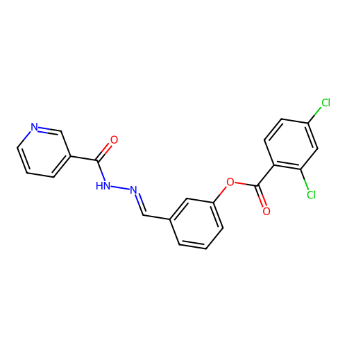 3-(2-(3-Pyridinylcarbonyl)carbohydrazonoyl)phenyl 2,4-dichlorobenzoate structure