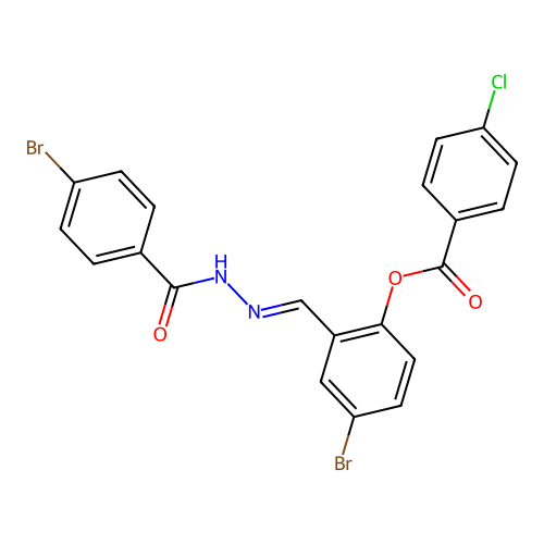 4-Bromo-2-(2-(4-bromobenzoyl)carbohydrazonoyl)phenyl 4-chlorobenzoate structure