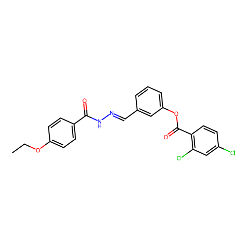 [3-[[(4-Ethoxybenzoyl)hydrazinylidene]methyl]phenyl] 2,4-dichlorobenzoate structure