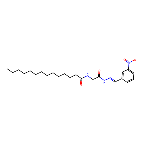 N-[2-[2-[(3-nitrophenyl)methylidene]hydrazinyl]-2-oxoethyl]tetradecanamide structure