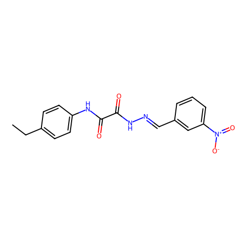 N-(4-Ethylphenyl)-2-(2-(3-nitrobenzylidene)hydrazino)-2-oxoacetamide structure