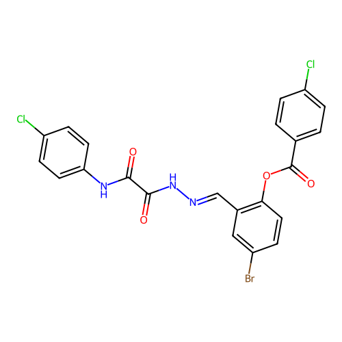 4-BR-2-(2-((4-Chloroanilino)(oxo)acetyl)carbohydrazonoyl)phenyl 4-chlorobenzoate structure