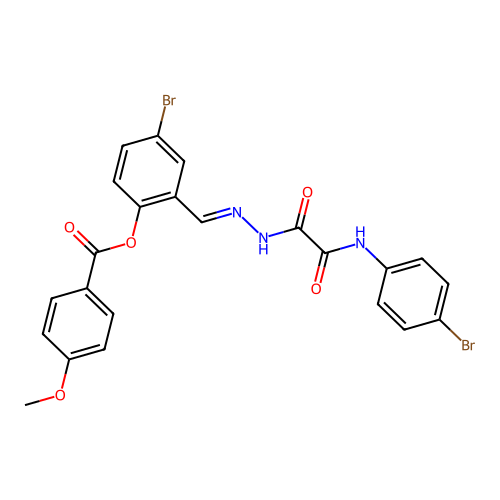4-BR-2-(2-((4-Bromoanilino)(oxo)acetyl)carbohydrazonoyl)phenyl 4-methoxybenzoate structure