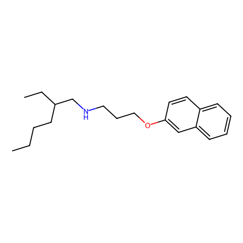 N-(2-ethyl-n-hexyl)-(3-(naphthalen-2-yloxy) propyl)amine structure