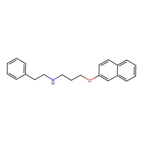 N-(2-phenylethyl)-(3-(naphthalen-2-yloxy)propyl)amine structure