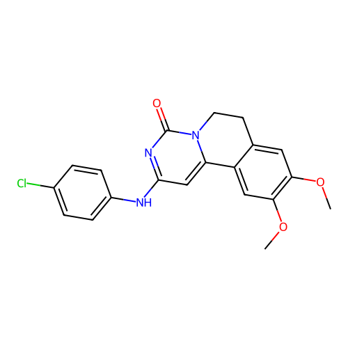 2-((4-chlorophenyl)amino)-9,10-dimethoxy-6,7-dihydro-4H-pyrimido[6,1-a]isoquinolin-4-one structure