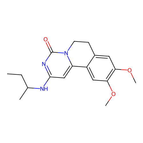 2-(sec-butylamino)-9,10-dimethoxy-6,7-dihydro-4H-pyrimido[6,1-a]isoquinolin-4-one structure