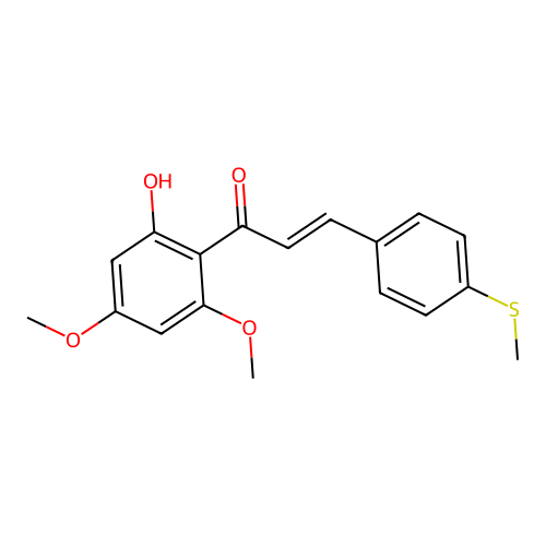 2-Propen-1-one, 1-(2-hydroxy-4,6-dimethoxyphenyl)-3-(4-(methylthio)phenyl)- structure