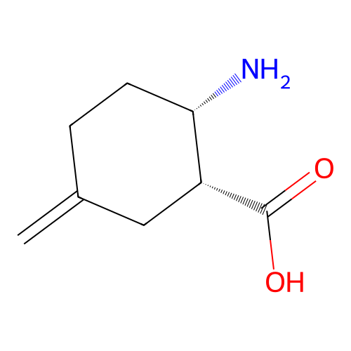 (1R,2S)-2-amino-5-methylene-cyclohexanecarboxylic acid structure