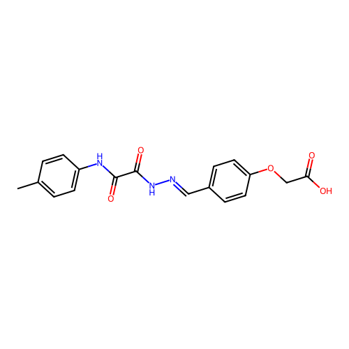 (4-(2-(Oxo(4-toluidino)acetyl)carbohydrazonoyl)phenoxy)acetic acid structure
