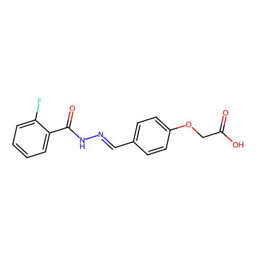 (4-(2-(2-Fluorobenzoyl)carbohydrazonoyl)phenoxy)acetic acid structure