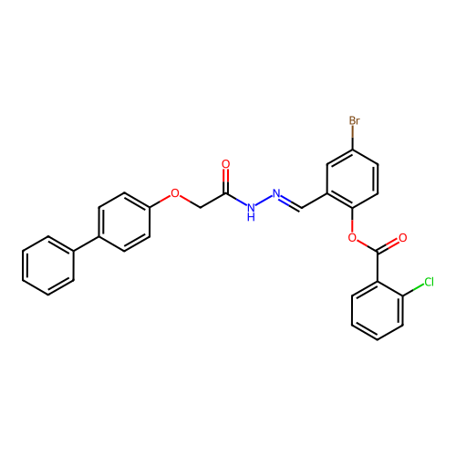 2-(2-(((1,1'-Biphenyl)-4-yloxy)AC)carbohydrazonoyl)-4-BR-PH 2-chlorobenzoate structure